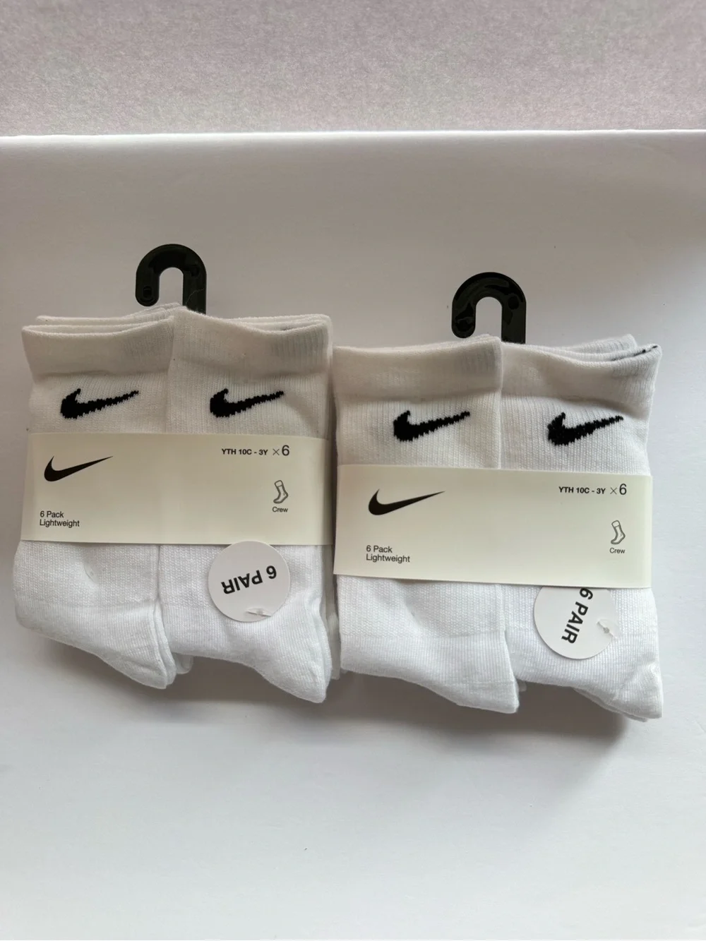 (2) New Nike Little Kid Crew Socks Size: 10c -3Y